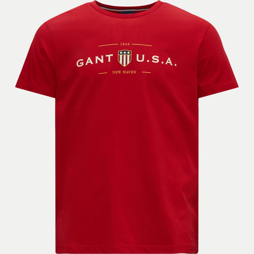 Gant T-shirts D1 BANNER SHIELD SS T-SHIRT 2003155 RUBY RED